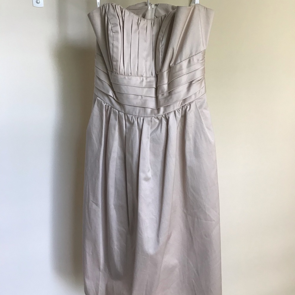REDUCED: Champagne Strapless Cocktail Dress